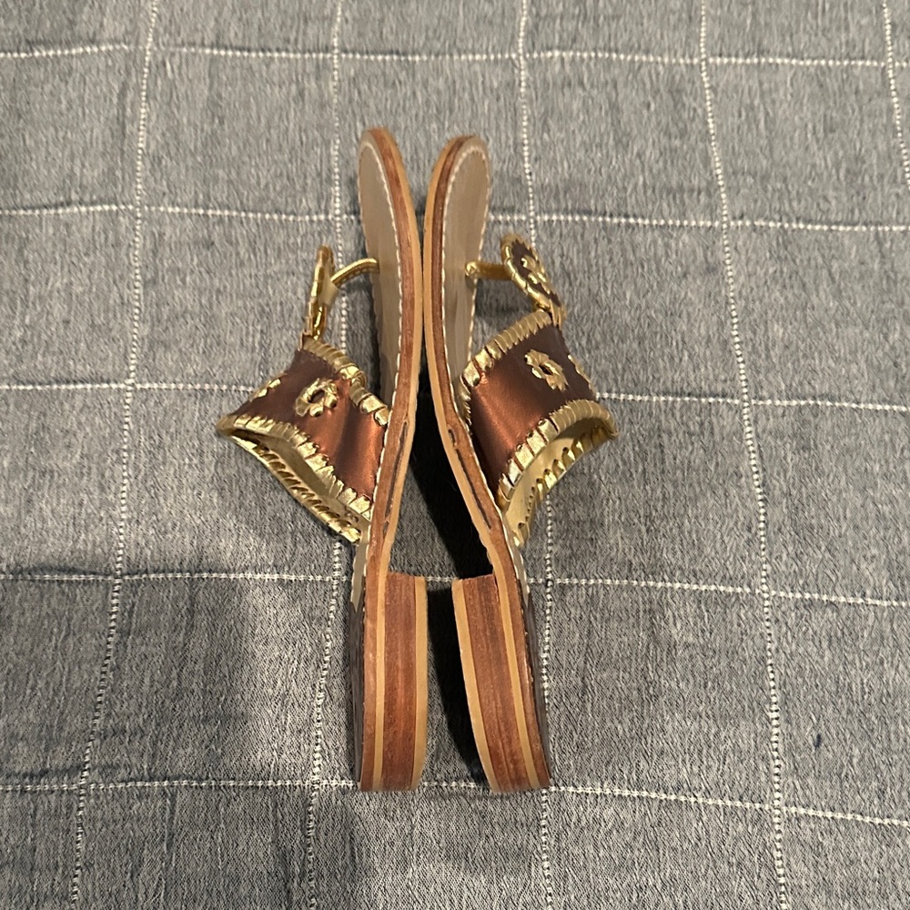Brown and Gold Jack Roger’s Sandals. - Picture 3 of 4